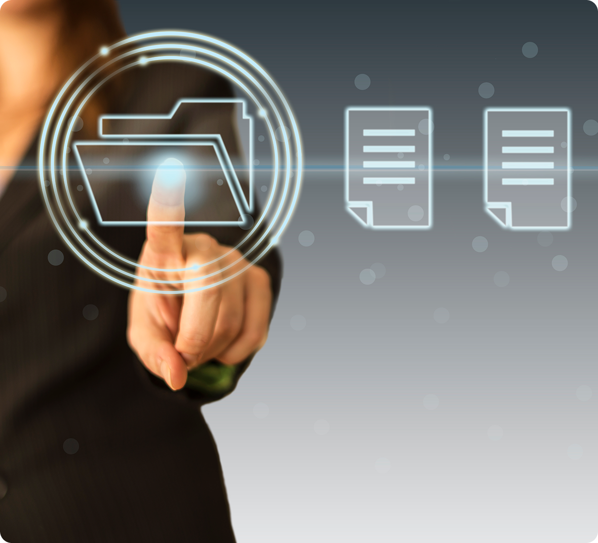 Interacting with holographic file interface